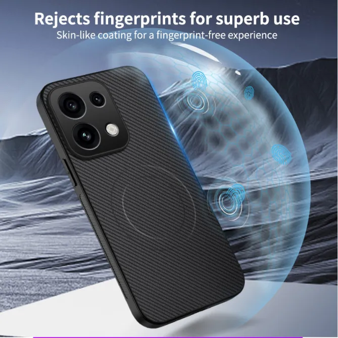 Coque OPPO Reno16 F/FS Magnétique Style Fibre de Carbone Gris - photo 11