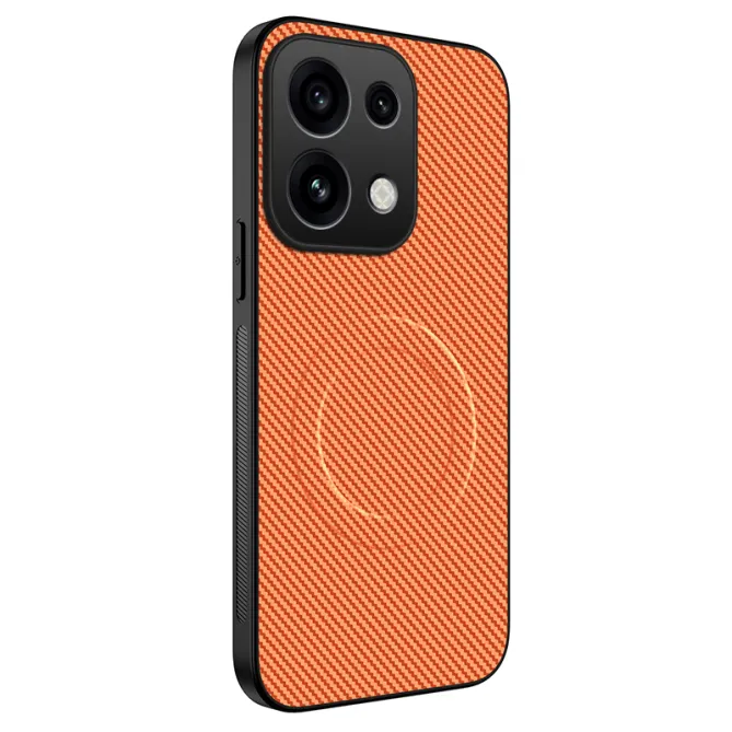 Coque OPPO Reno16 F/FS Magnétique Style Fibre de Carbone Orange - photo 25