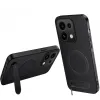 Coque OPPO Reno16 F/FS Fibre de Carbone Magnétique avec Support Noir