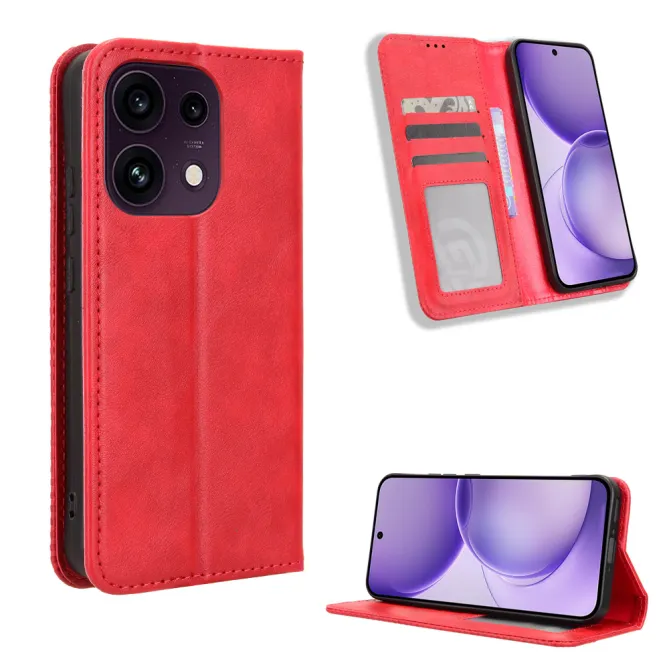 Étui Oppo Reno16 FS/F Le Cirénius Style Cuir Rouge - photo 28