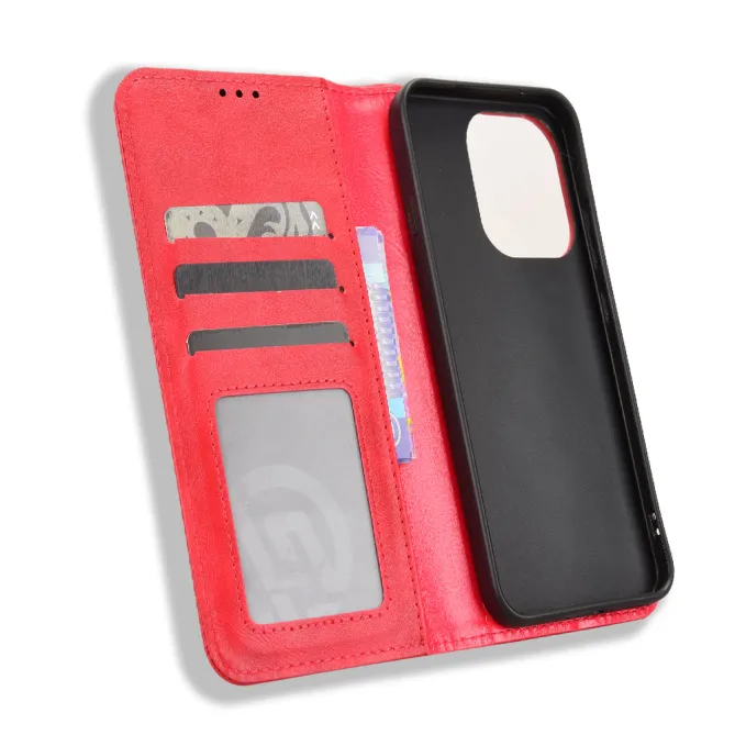 Étui Oppo Reno16 FS/F Le Cirénius Style Cuir Rouge - photo 32