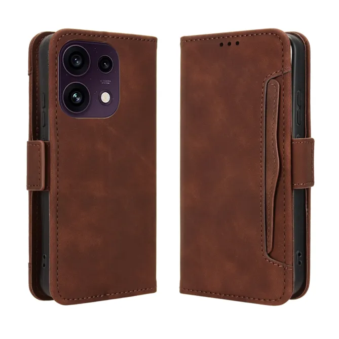 Housse Oppo Reno16 FS/F premium avec porte cartes Marron - photo 9
