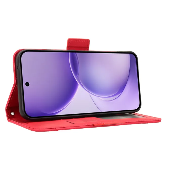 Housse Oppo Reno16 FS/F premium avec porte cartes Rouge - photo 38