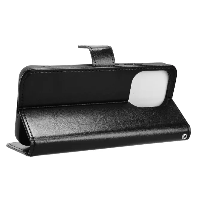 Housse Oppo Reno16 FS/F Portefeuille Effet Cuir Patiné Noir - photo 6