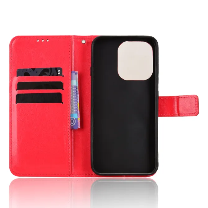 Housse Oppo Reno16 FS/F Portefeuille Effet Cuir Patiné Rouge - photo 28