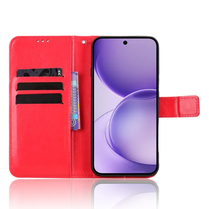 Housse Oppo Reno16 FS/F Portefeuille Effet Cuir Patiné Rouge - photo 29