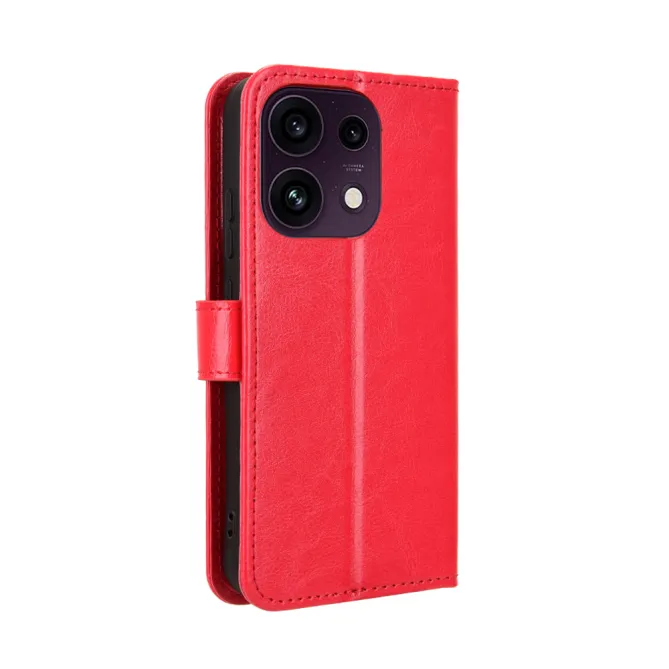 Housse Oppo Reno16 FS/F Portefeuille Effet Cuir Patiné Rouge - photo 31