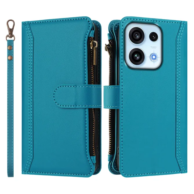 Housse Oppo Reno16 FS/F avec Lanière | 9 Cartes à Fermeture Zippée Bleu clair - photo 36