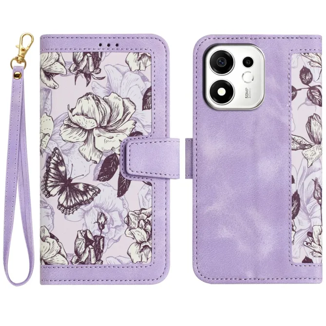 Housse Honor 600 Smart florale avec dragonne