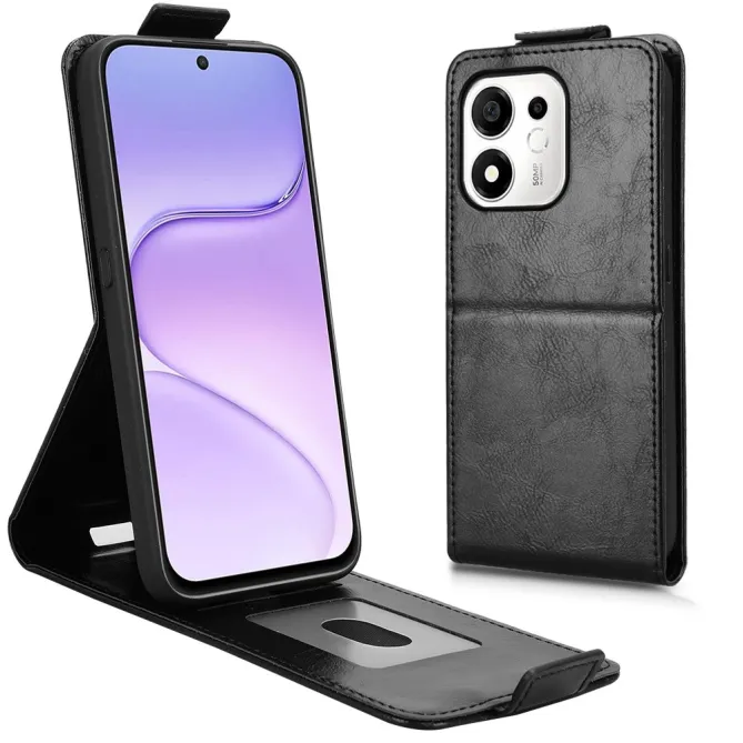 Housse Honor 600 Smart Effet Cuir Clapet Vertical avec Porte-Cartes Noir