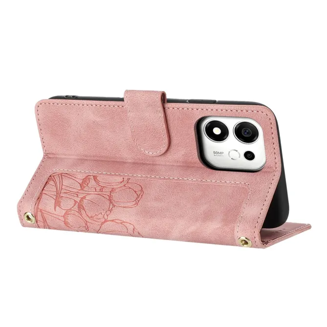 Housse Honor 600 Smart tulipes avec 5 porte-cartes Or Rose - photo 2