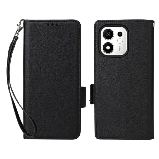 Housse Honor 600 Smart grain litchi porte-cartes avec dragonne Noir - photo 9