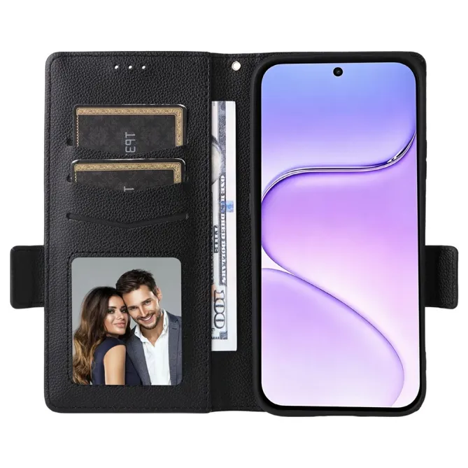 Housse Honor 600 Smart grain litchi porte-cartes avec dragonne Noir - photo 10