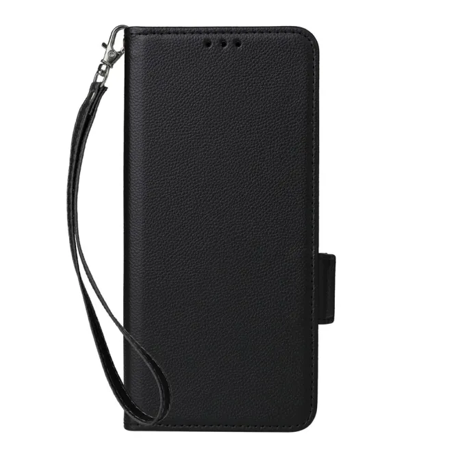 Housse Honor 600 Smart grain litchi porte-cartes avec dragonne Noir - photo 15