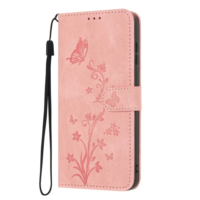 Housse Honor 600 Smart papillons et fleurs avec dragonne Or Rose - photo 7