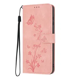 Housse Honor 600 Smart papillons et fleurs avec dragonne Or Rose - photo 7