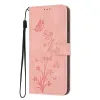 Housse Honor 600 Smart papillons et fleurs avec dragonne Or Rose - photo 7