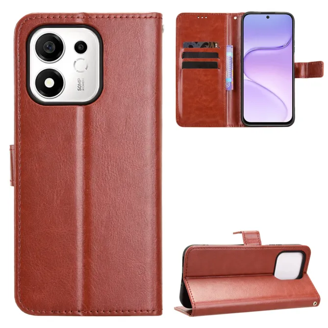 Housse Honor 600 Smart Portefeuille Effet Cuir Patiné Marron - photo 9