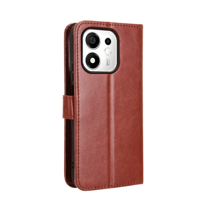 Housse Honor 600 Smart Portefeuille Effet Cuir Patiné Marron - photo 15