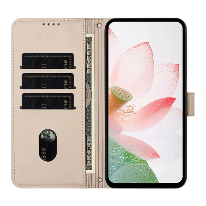 Housse Honor 600 Smart fleurs de lotus avec dragonne Beige - photo 2