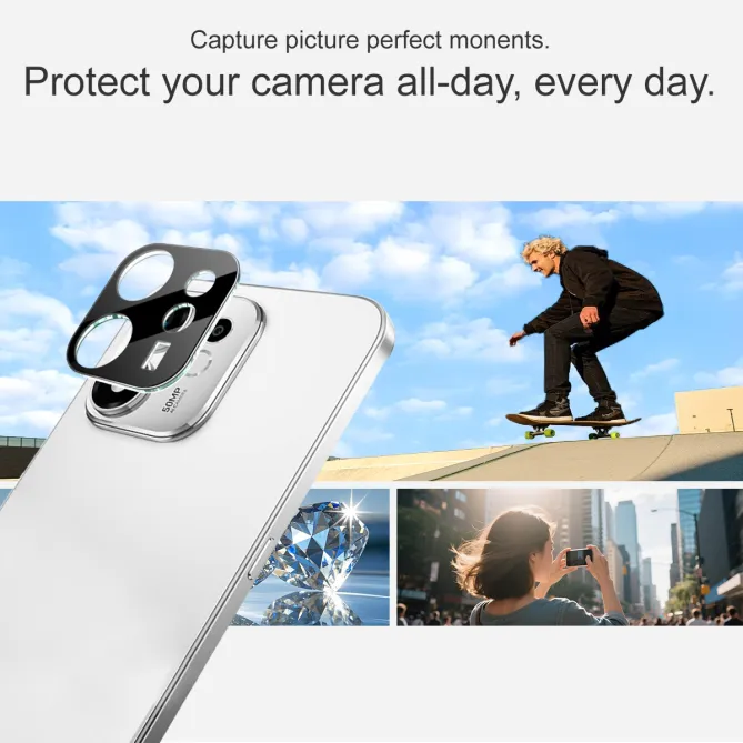 Protection objectifs Honor 600 Smart en verre trempé et acrylique noir - photo 6