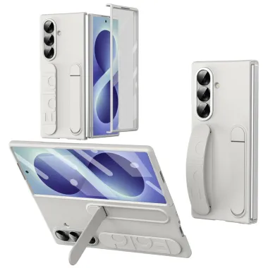 Coque Samsung Galaxy Z Fold8 Ultra avec sangle de maintien et anneau Blanc