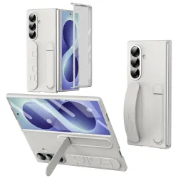 Coque Samsung Galaxy Z Fold8 Ultra avec sangle de maintien et anneau Blanc