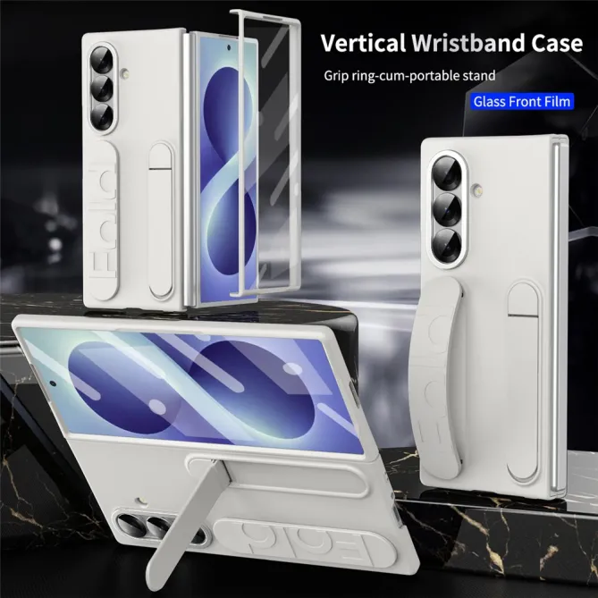 Coque Samsung Galaxy Z Fold8 Ultra avec sangle de maintien et anneau Blanc - photo 4