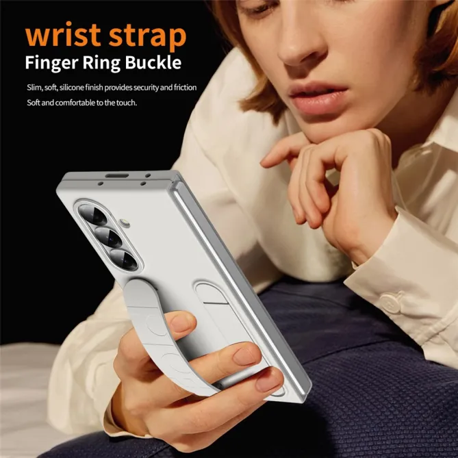 Coque Samsung Galaxy Z Fold8 Ultra avec sangle de maintien et anneau Blanc - photo 6