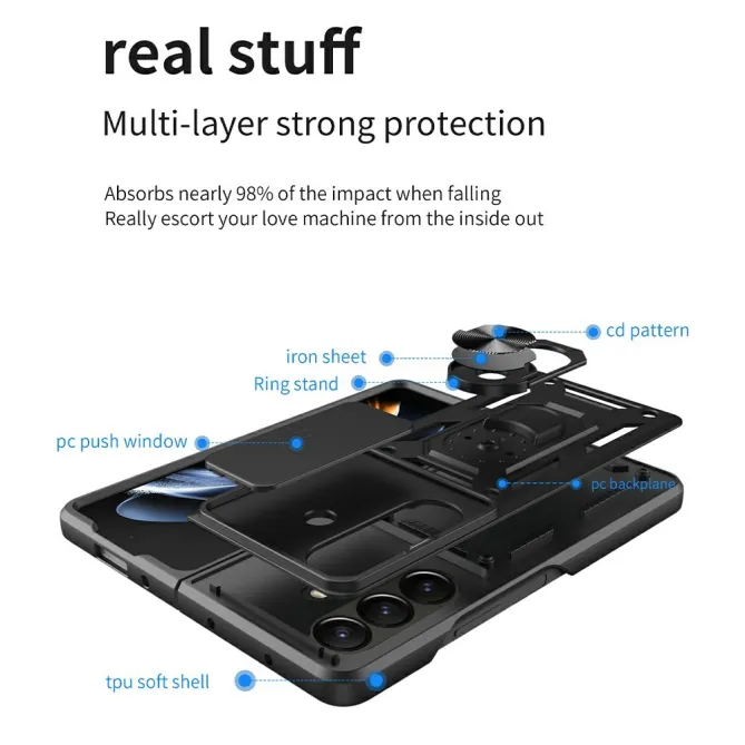 Coque Samsung Galaxy Z Fold8 Ultra cache caméra coulissant et béquille Noir - photo 8