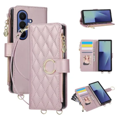 Housse Samsung Galaxy Z Fold8 Ultra matelassée avec pochette zippée Or Rose