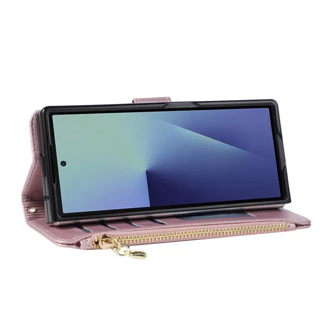 Housse Samsung Galaxy Z Fold8 Ultra matelassée avec pochette zippée Or Rose - photo 4