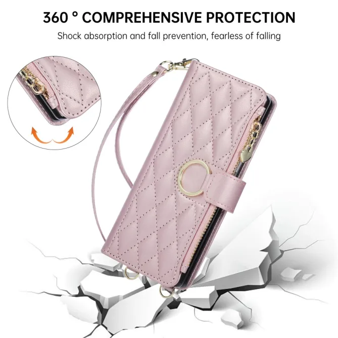 Housse Samsung Galaxy Z Fold8 Ultra matelassée avec pochette zippée Or Rose - photo 7