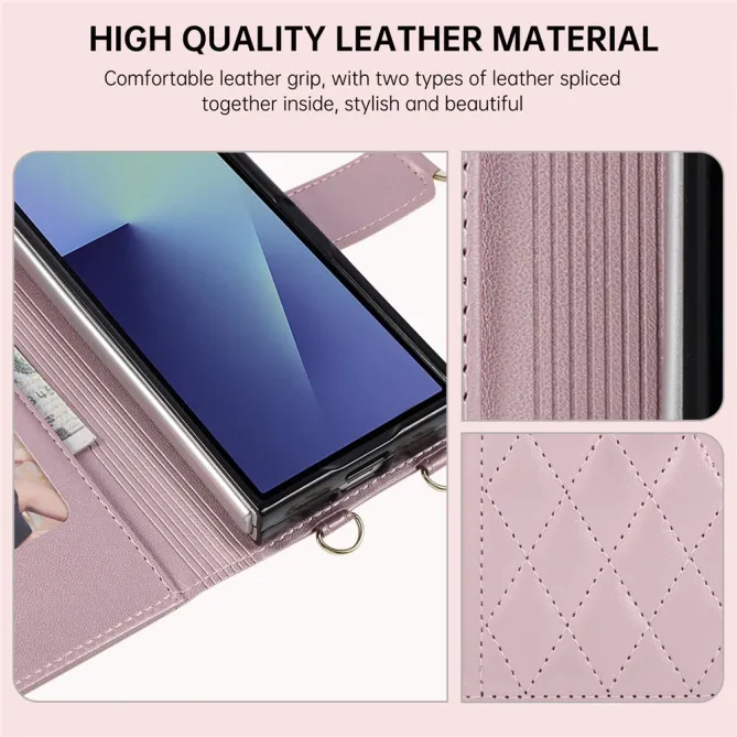 Housse Samsung Galaxy Z Fold8 Ultra matelassée avec pochette zippée Or Rose - photo 10