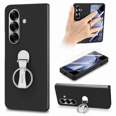 Coque Samsung Galaxy Z Fold8 Ultra anneau 360° avec verre intégré Noir
