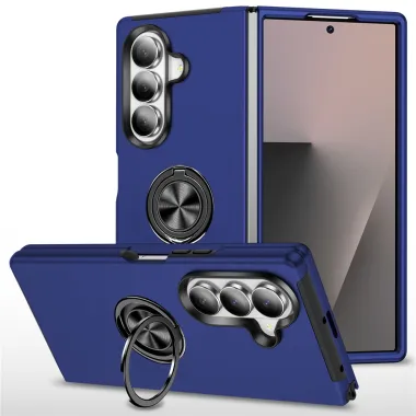 Coque Samsung Galaxy Z Fold8 Ultra avec anneau rotatif Bleu Foncé