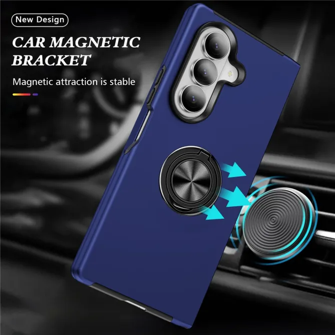 Coque Samsung Galaxy Z Fold8 Ultra avec anneau rotatif Bleu Foncé - photo 3