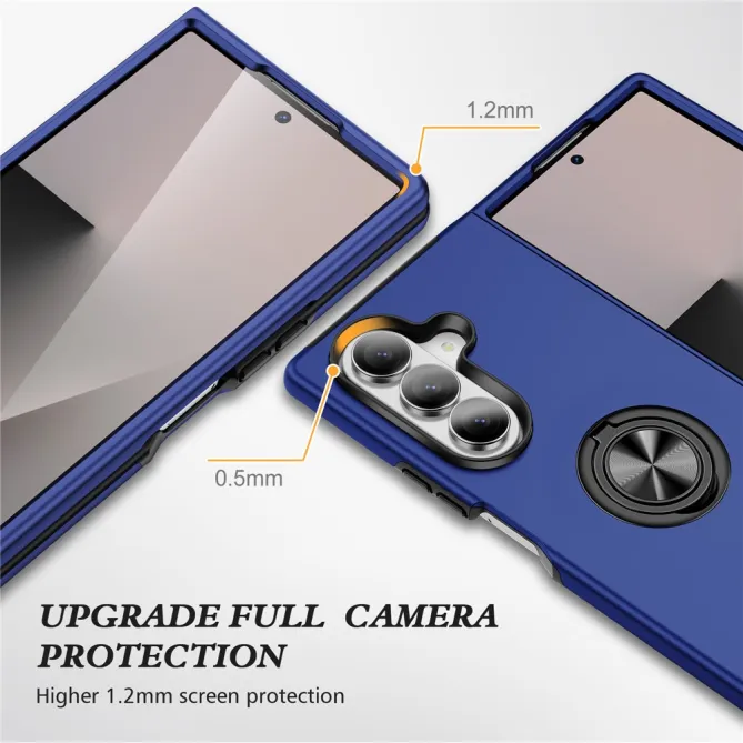 Coque Samsung Galaxy Z Fold8 Ultra avec anneau rotatif Bleu Foncé - photo 6