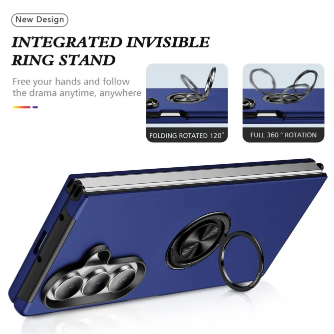 Coque Samsung Galaxy Z Fold8 Ultra avec anneau rotatif Bleu Foncé - photo 8
