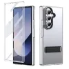 Coque Samsung Galaxy Z Fold 8 Ultra Transparente avec Béquille Métal Repliable Noir