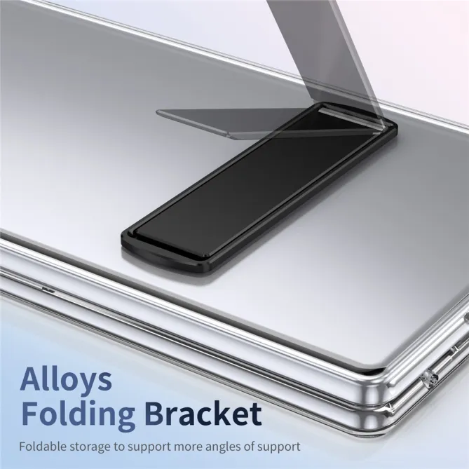 Coque Samsung Galaxy Z Fold 8 Ultra Transparente avec Béquille Métal Repliable Noir - photo 7