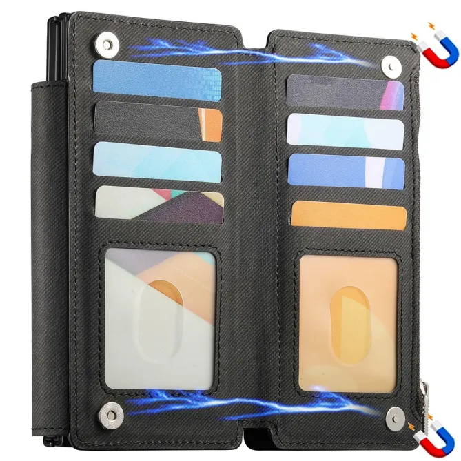 Étui Samsung Galaxy Z Fold8 Ultra portefeuille détachable 11 cartes Noir - photo 2