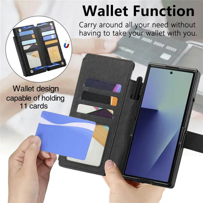 Étui Samsung Galaxy Z Fold8 Ultra portefeuille détachable 11 cartes Noir - photo 7