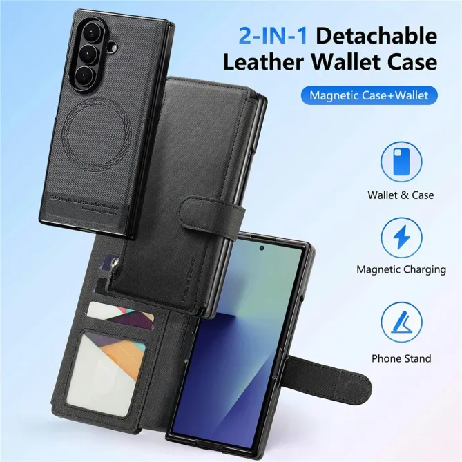 Étui Samsung Galaxy Z Fold8 Ultra portefeuille détachable 11 cartes Noir - photo 10