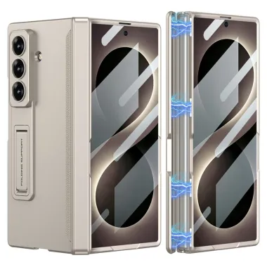 Coque Samsung Galaxy Z Fold8 Ultra verre HD avec charnière aimantée Gris chaud