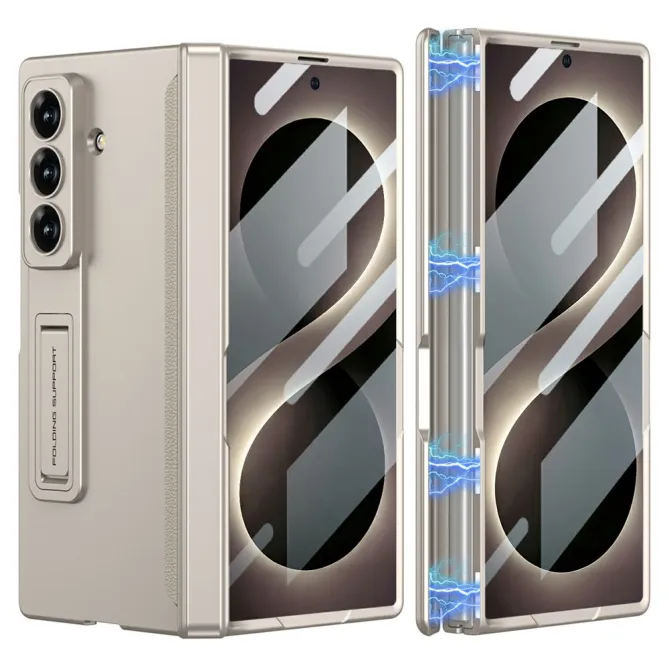 Coque Samsung Galaxy Z Fold8 Ultra verre HD avec charnière aimantée Gris chaud