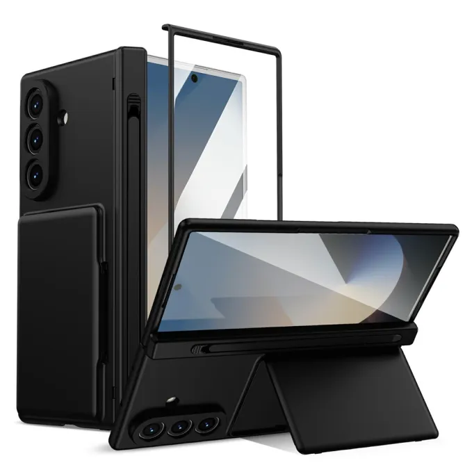 Coque Samsung Galaxy Z Fold8 Ultra porte-cartes avec stylet et verre Noir