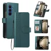 Housse Samsung Galaxy Z Fold8 Ultra losanges embossés avec dragonne Bleu Paon