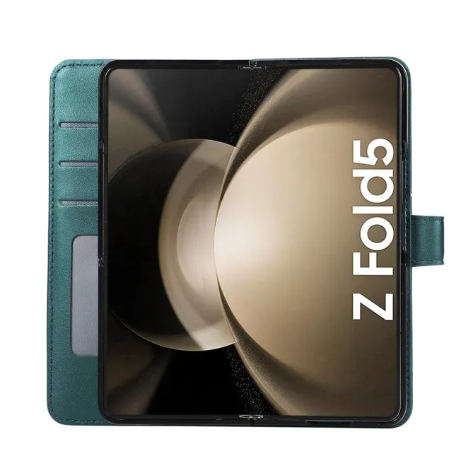 Housse Samsung Galaxy Z Fold8 Ultra losanges embossés avec dragonne Bleu Paon - photo 2