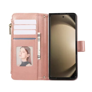 Housse Samsung Galaxy Z Fold8 Ultra zippée multi-cartes avec dragonne Or Rose - photo 2
